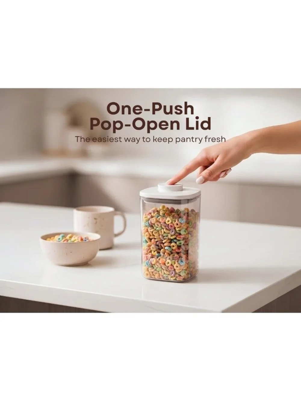 Airtight Food Storage Containers Set - 6-Pc Modular, Leakproof, Stackable Bins